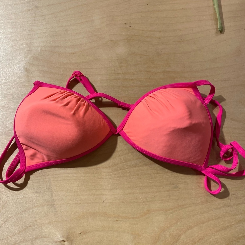 NOBO Vibrant Pink and Orange Women's Bikini Top Size Large (11-13) (BP)